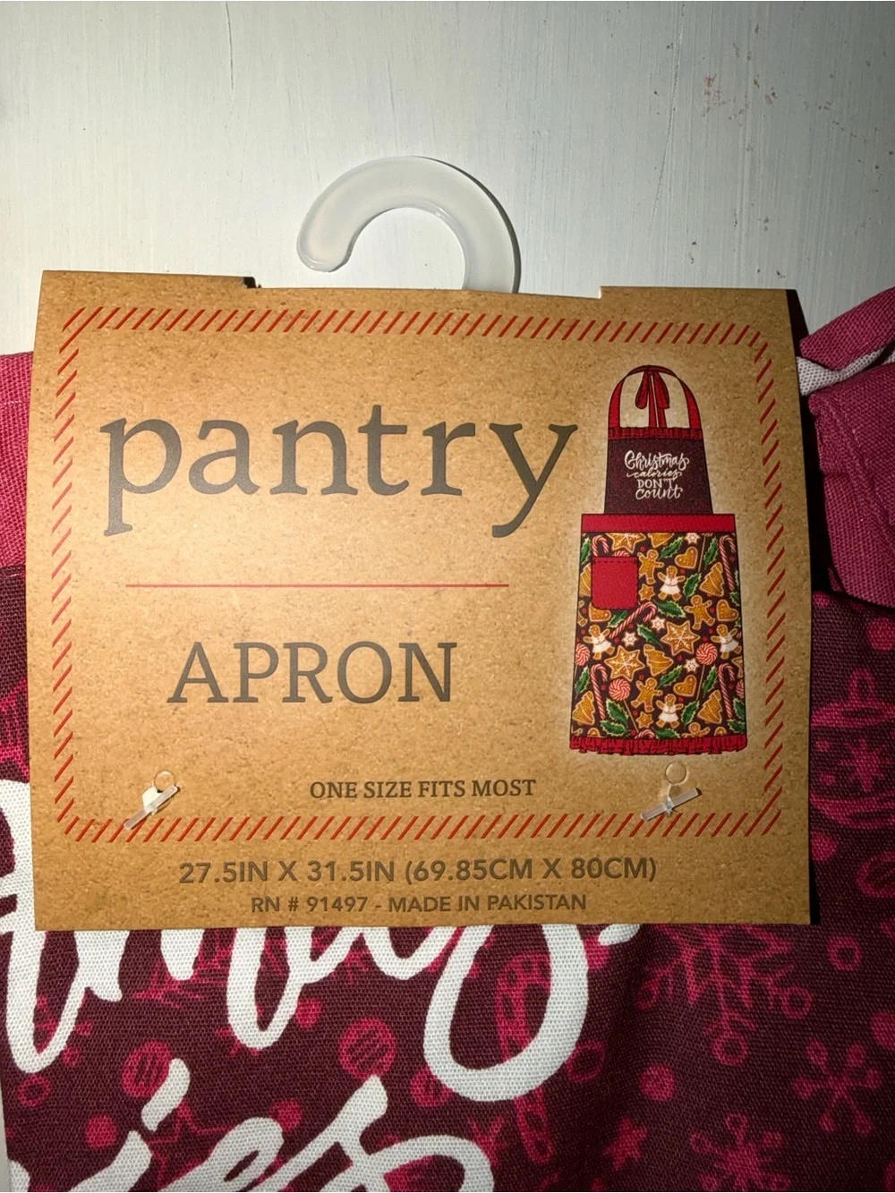 Pantry Apron Cookies Candy Christmas Gingerbread Man One Size Fits Most New